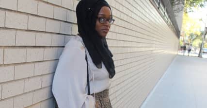Muslim girl with sunglasses outlet