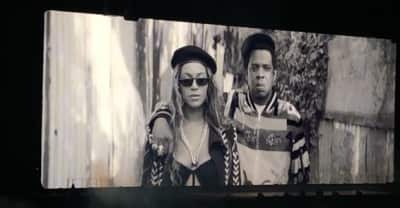 Beyoncé and Jay-Z make entrance in an elevator during On The Run II tour