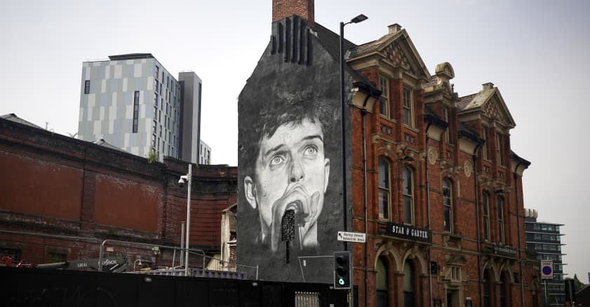 #Ian Curtis mural recreated in Manchester for World Suicide Prevention Day