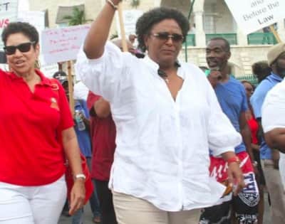 Rihanna gives her support to Mia Amor Mottley, the first female prime minister of Barbados