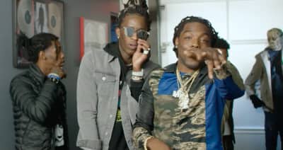 Watch Young Thug, Quavo, Offset And Young Scooter Hang Backstage For The “Guwop” Video