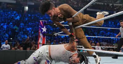 Watch Bad Bunny get slammed through a table at WWE Backlash