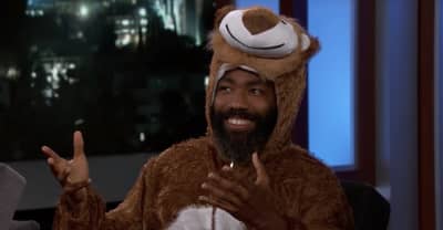 Donald Glover showed up to Kimmel in a lion costume and talked about Atlanta and Beyoncé