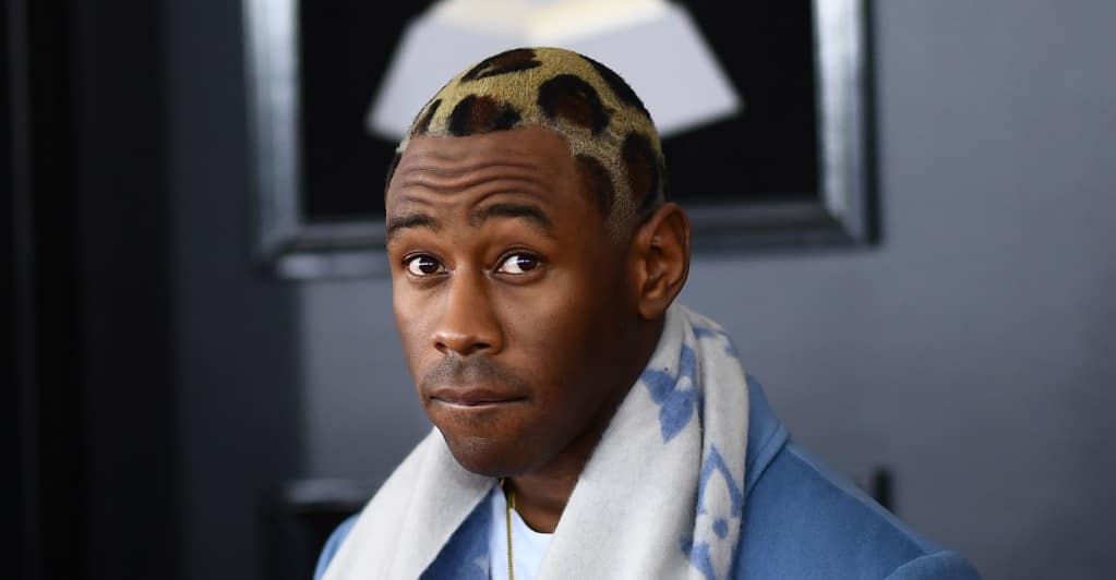 Do you like it? Tyler The Creator rocks leopard hair on the Grammys red  carpet. #TylerTheCreator #Grammys