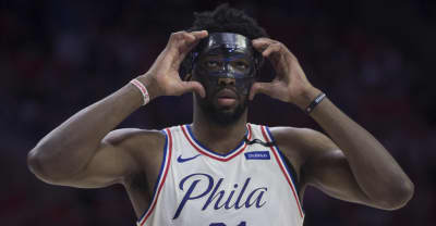 Watch Joel Embiid take on the half-court shootout at Drake’s Philadelphia show