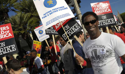 TV writers union approve first strike since 2007 after talks break down