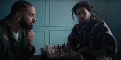 Drake and J. Cole’s “First Person Shooter” video features an Office parody and a table tennis clash