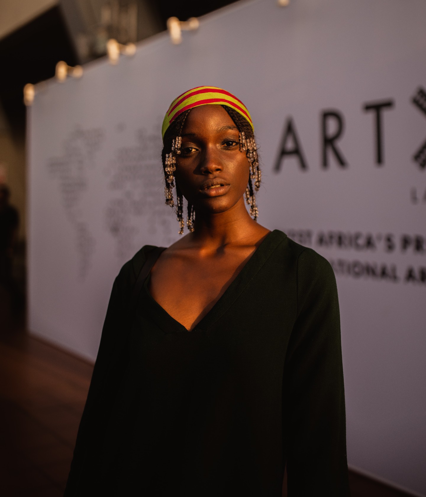 At ART X Lagos, dusk gave simple solids and bold patterns a whole new life