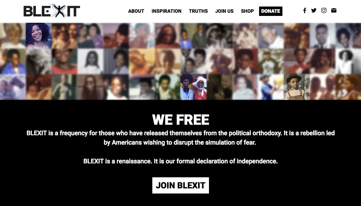 BLEXIT’s website is made up of stolen photos and stock images