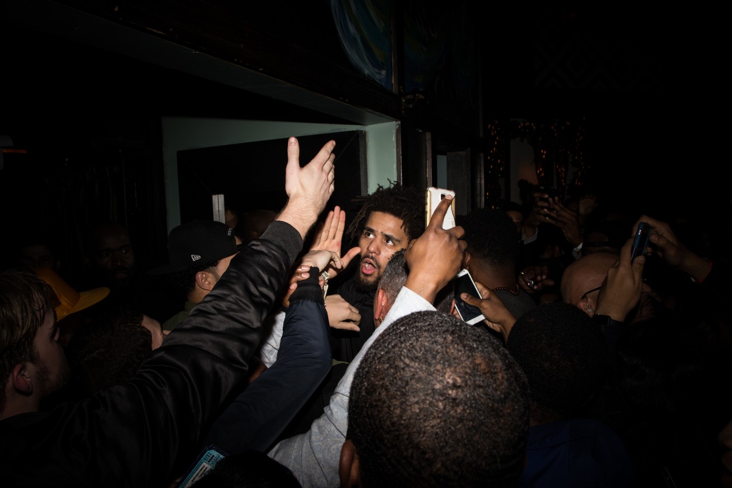 Inside J. Cole and Dreamville’s Surprise New York Bar Crawl 