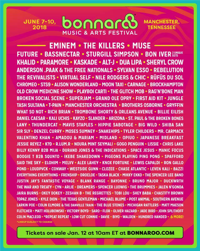 Bonnaroo 2018 new arrivals