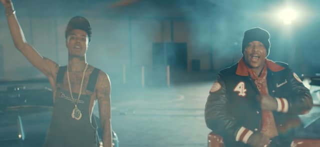Watch Blueface run the football game in the Thotiana Remix