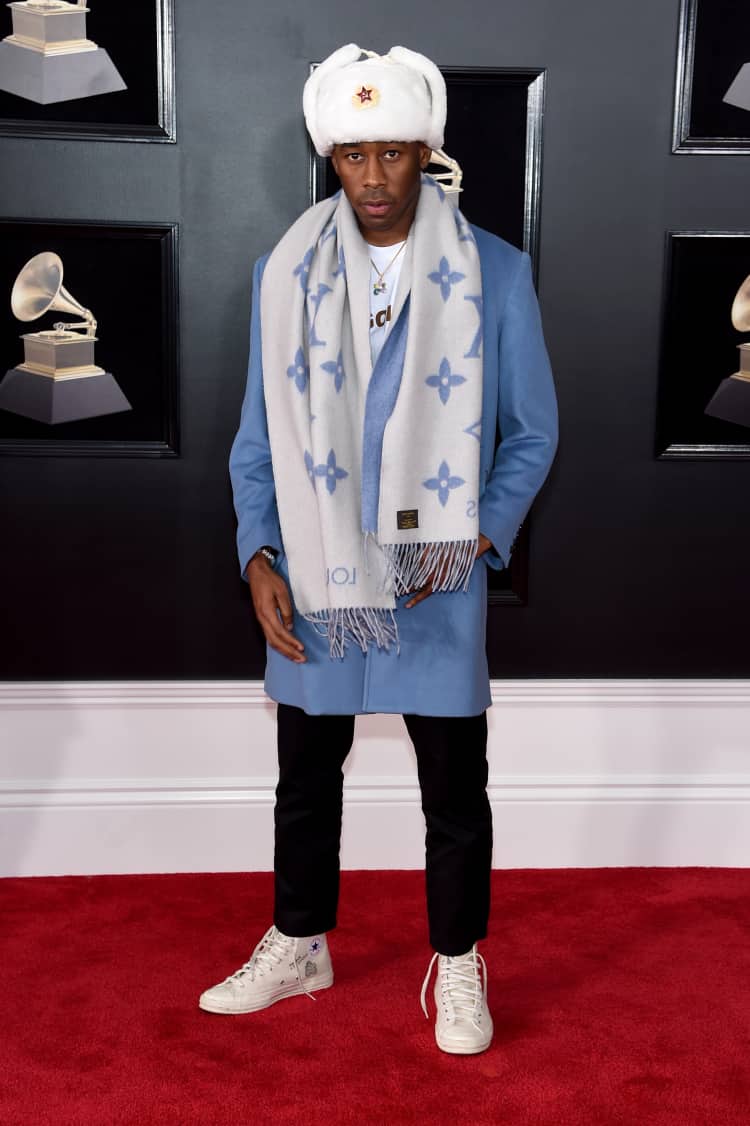 Tyler, the Creator wearing the F/W 2017 Wool Overcoat at the Grammys :  r/supremeclothing