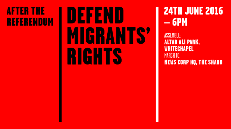 Londoners Will Protest In Defence Of Migrants’ Rights Tonight