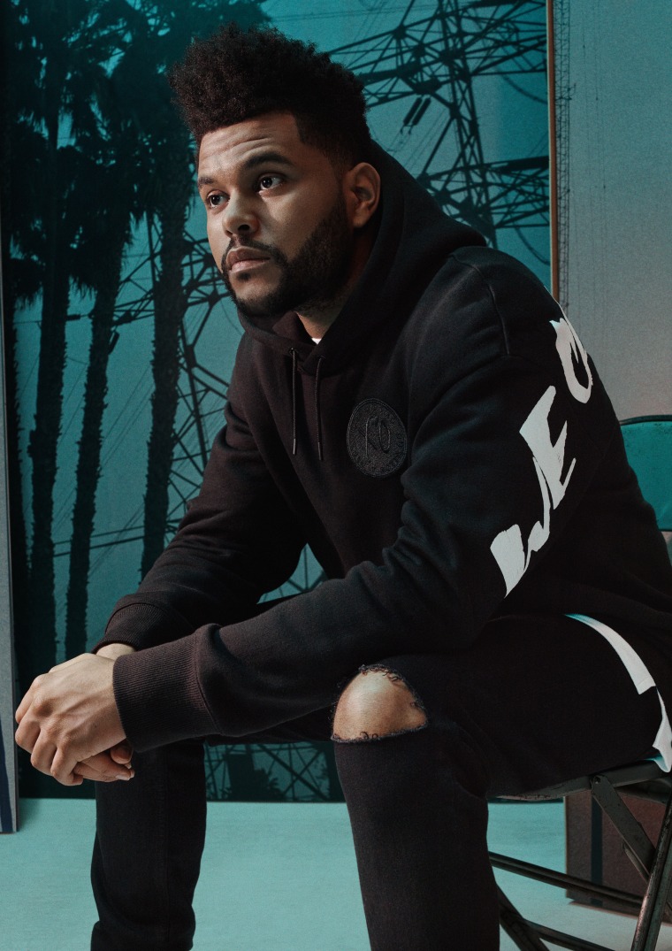 The Weeknd XO x H&M multi logo gray hoodie