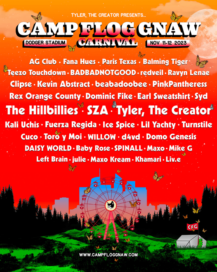 Tyler, the Creator announces Camp Flog Gnaw 2023 lineup