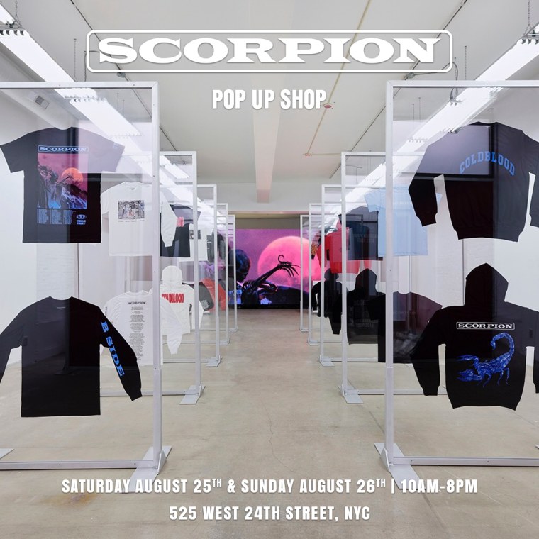 There will be a <i>Scorpion</i> pop up shop this weekend in New York