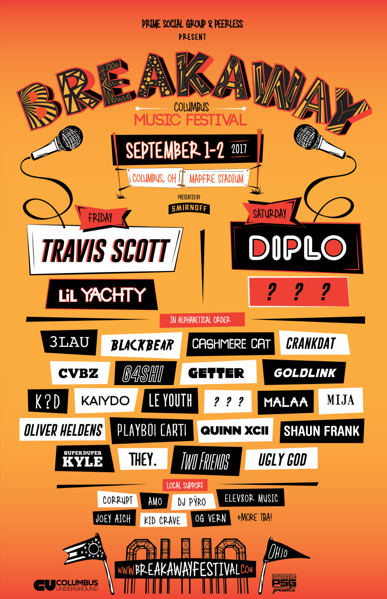 Travis Scott, Diplo, And Lil Yachty Confirmed For Breakaway Festival 2017