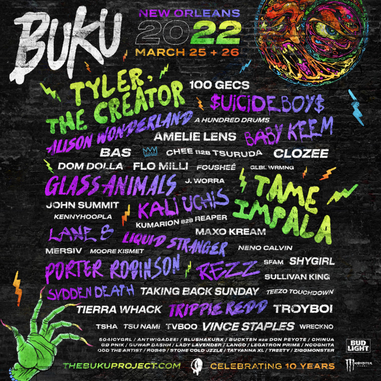 Tyler, the Creator and Tame Impala will headline BUKU 2022 