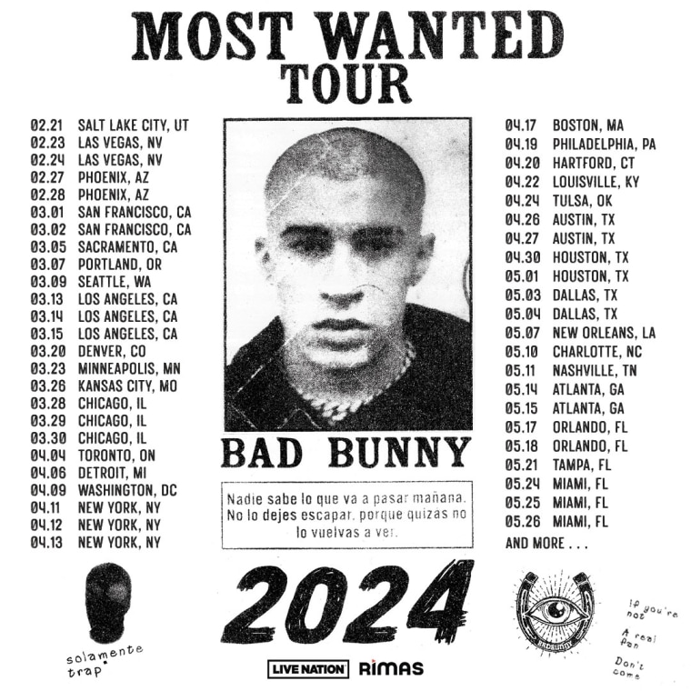 Bad Bunny announces 2024 North American tour