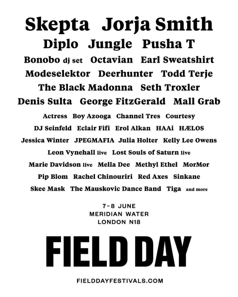 Skepta and Jorja Smith to headline Field Day