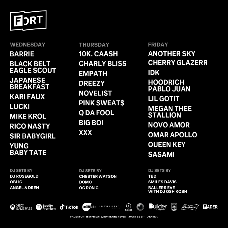 Check out the full The FADER FORT 2019 lineup