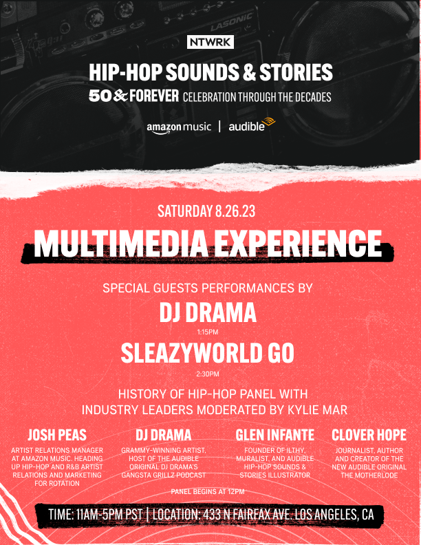 NTWRK, Audible, and Amazon Music celebrate 50 years of Hip-Hop with immersive multimedia experience