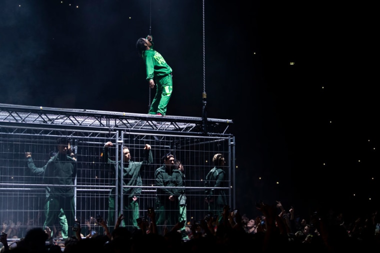 A$AP Rocky performed inside a cage on his return to Sweden