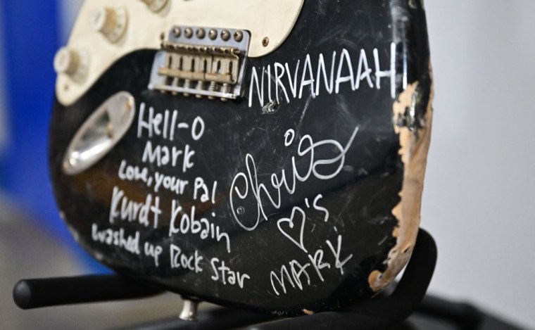 Kurt Cobain’s smashed guitar sold for 10 times more than expected at auction
