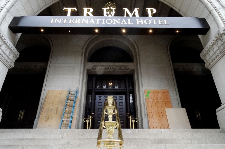 Trump International Hotel In Washington D.C. Hit With Graffiti 