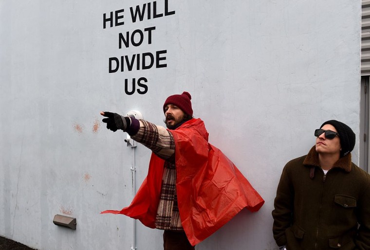 The “He Will Not Divide Us” Art Piece Has Moved To A Mystery Location