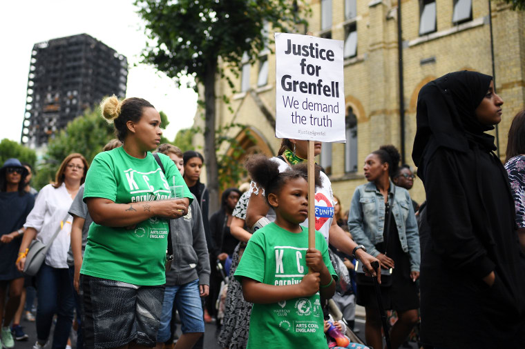 Silent Protest Held In London Two Months On From Grenfell Tower Fire