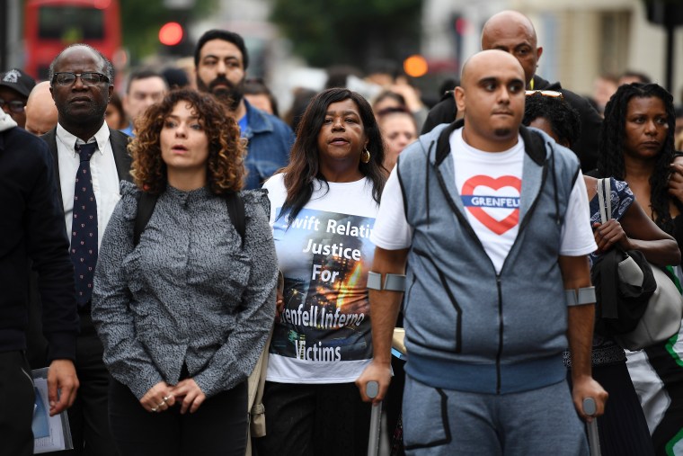 Silent Protest Held In London Two Months On From Grenfell Tower Fire