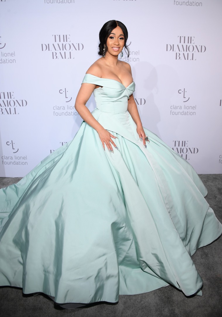 cardi b blue dress