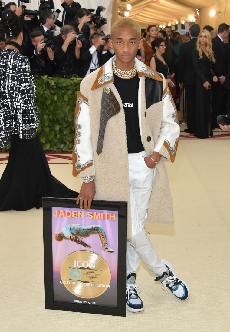 Jaden Smith carried his gold plaque on to the Met Gala red carpet