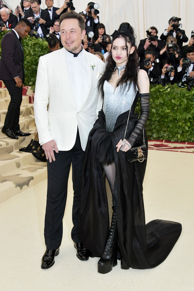 Grimes and Elon Musk arrive at the Met Gala