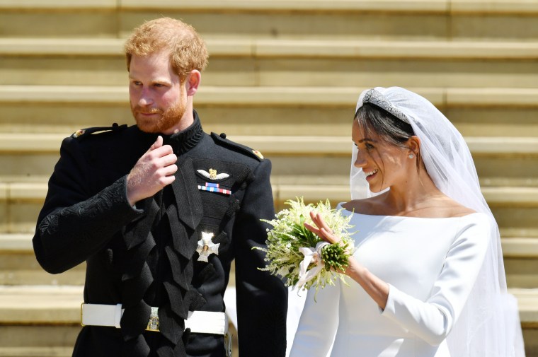 Meghan Markle wears a dress by Givenchy during Royal wedding
