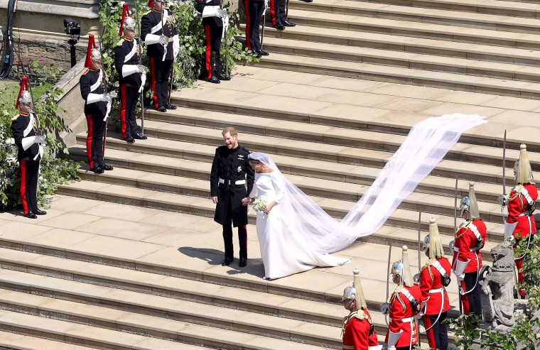 Meghan Markle wears a dress by Givenchy during Royal wedding