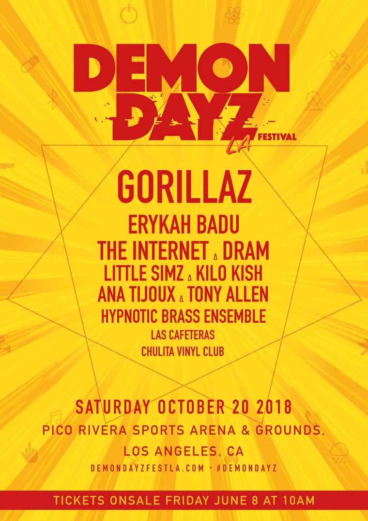 Gorillaz reveal 2018 Demon Dayz Festival lineup