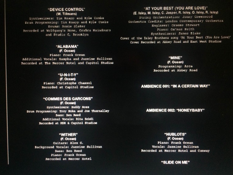 Here Are The Full Credits For Frank Ocean’s <i>Endless</i> Visual Album