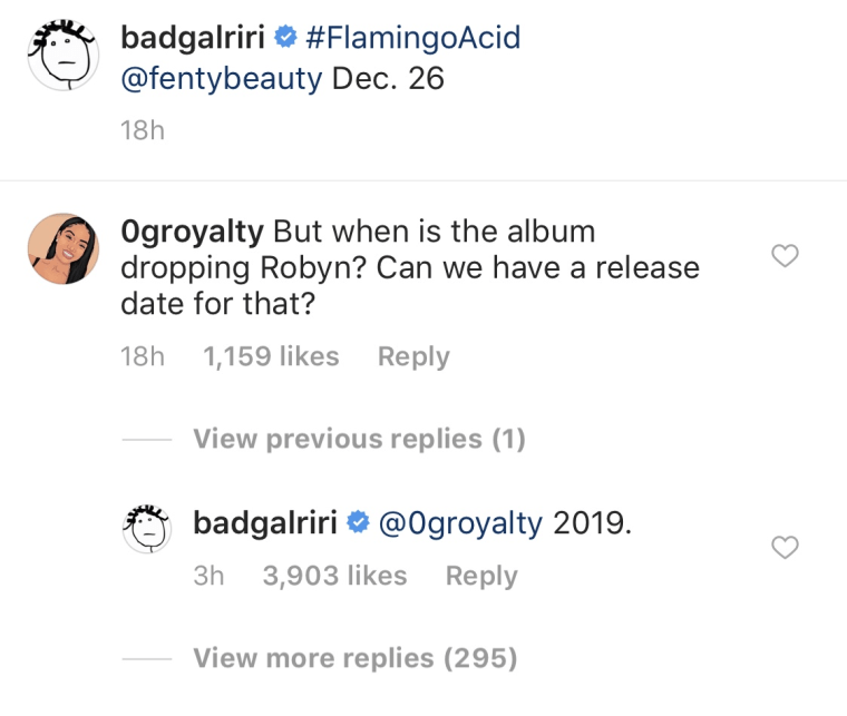 Rihanna says her new album is coming in 2019