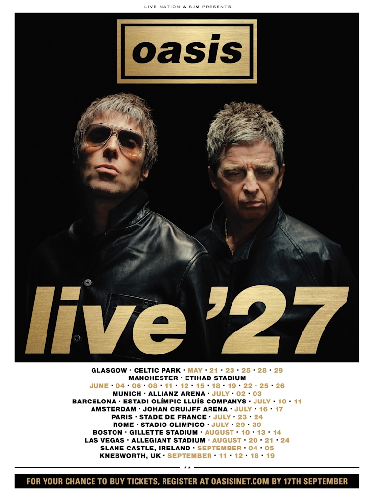 Oasis are going on tour in 2027