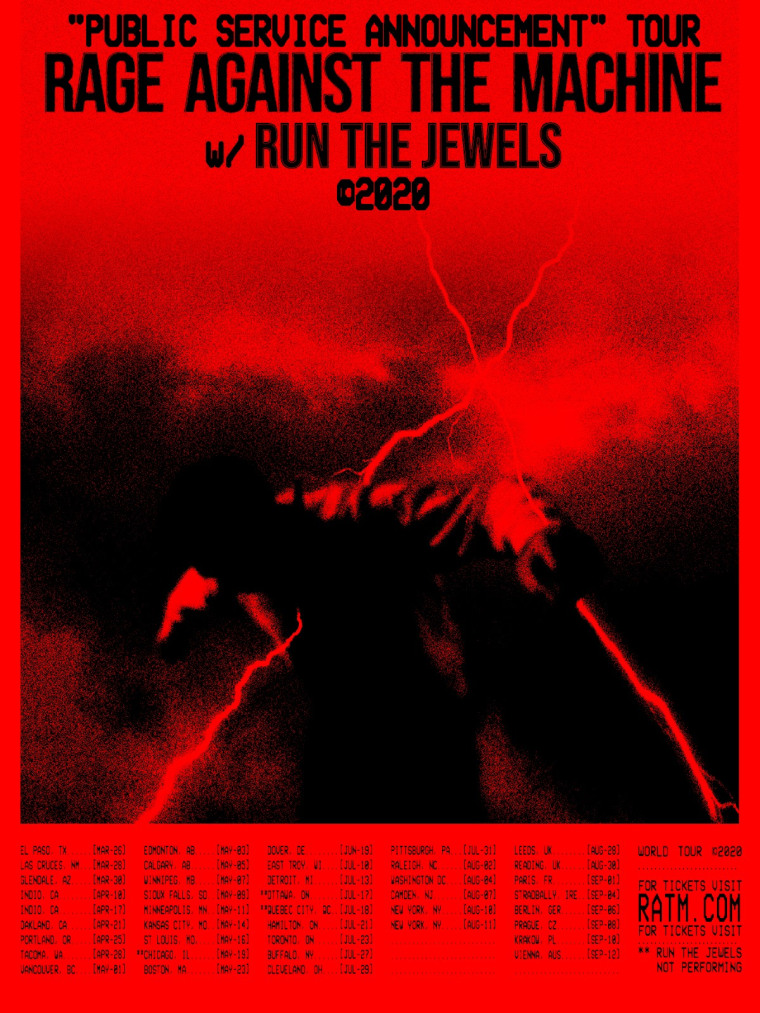 Rage Against The Machine announces reunion world tour with Run The Jewels