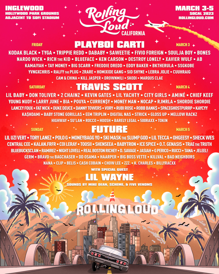 Rolling Loud California 2023 lineup announced with headliners Travis Scott, Future, and Playboi Carti