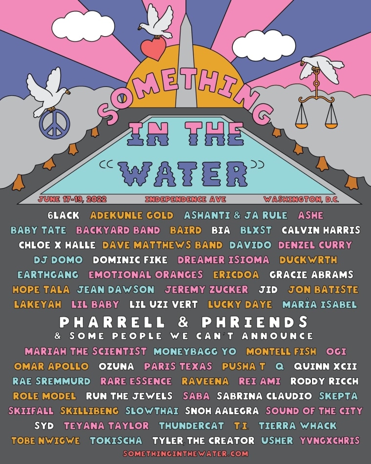 Pharrell reveals lineup for Something In The Water Festival 2022