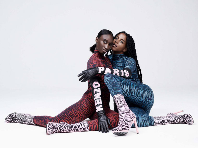 Kenzo For H&M’s First Look Has Pink Shearling And Electric Zebra Bodysuits