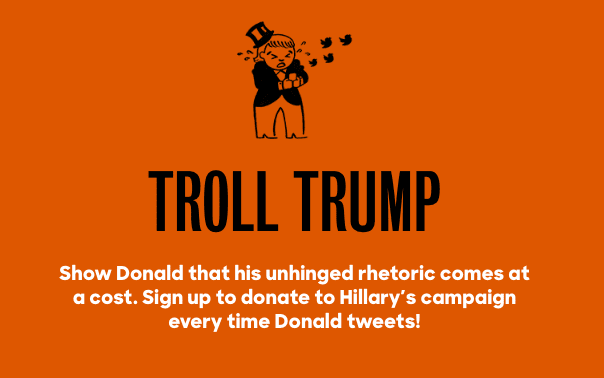You Can Sign Up To Donate To Hillary Clinton’s Campaign Every Time Donald Trump Tweets