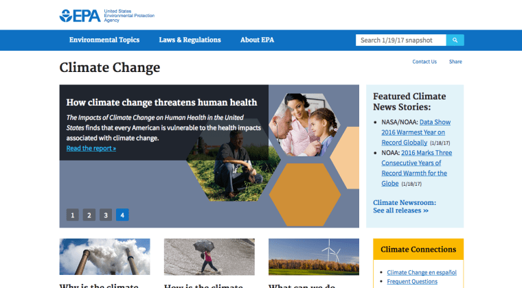 The EPA Has Scrubbed The Climate Change Section On Their Website