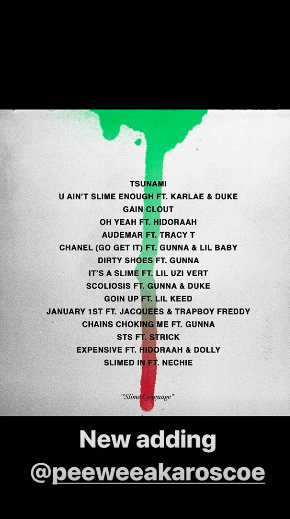 Here’s the tracklist for Young Thug’s <i>Slime Language</i>