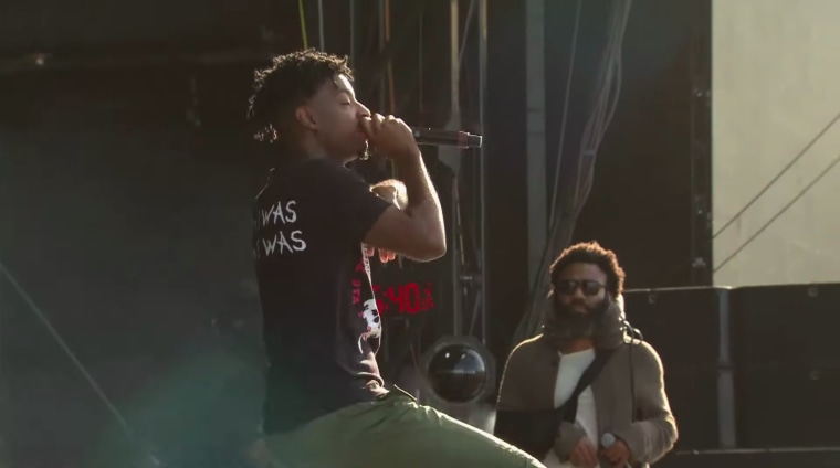 Watch 21 Savage and Childish Gambino perform together at Lollapalooza